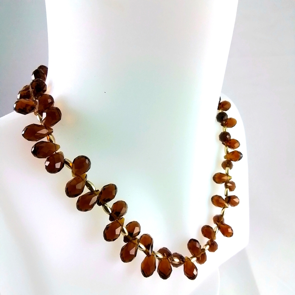 Jones New York JNY Topaz Faceted Glass Beaded Necklace, Fall Colors